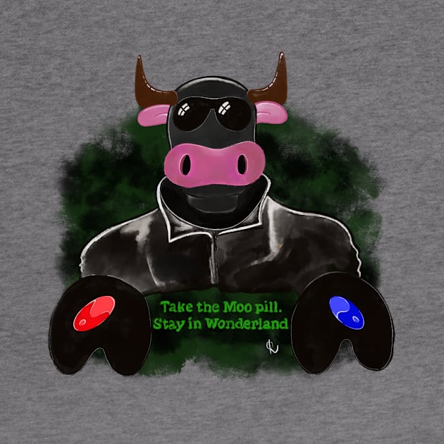 Moopheus - Stay in Wonderland - Computer Hacker Cow by ARTHE